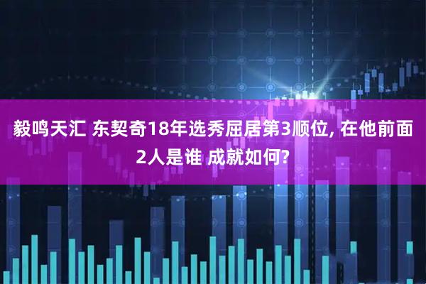 毅鸣天汇 东契奇18年选秀屈居第3顺位, 在他前面2人是谁 成就如何?