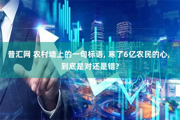 普汇网 农村墙上的一句标语, 寒了6亿农民的心, 到底是对还是错?